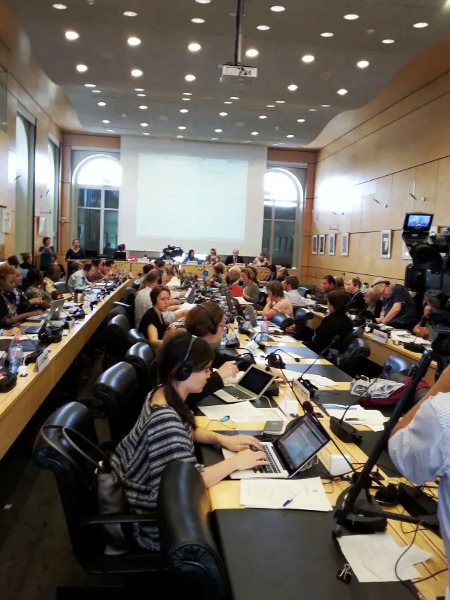 VN: het Comité voor de rechten van personen met een handicap aan het werken - Genève, Paleis Wilson, September 2014