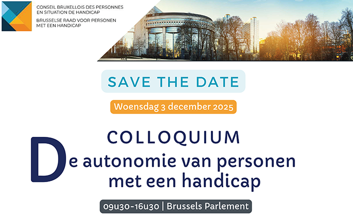 Banner Colloquium 'De autonomie van personen met een handicap'